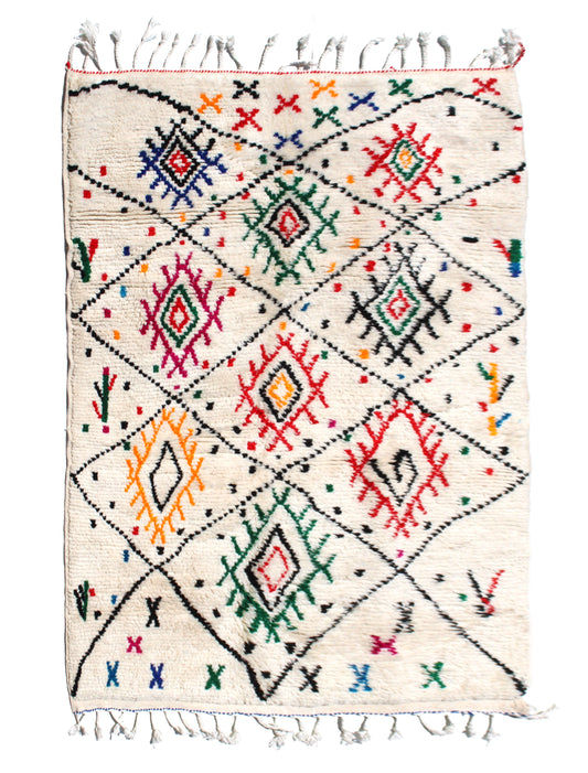 Authentic Azilal Moroccan rug N1 handmade from natural wool in the High Atlas Mountains of Morocco