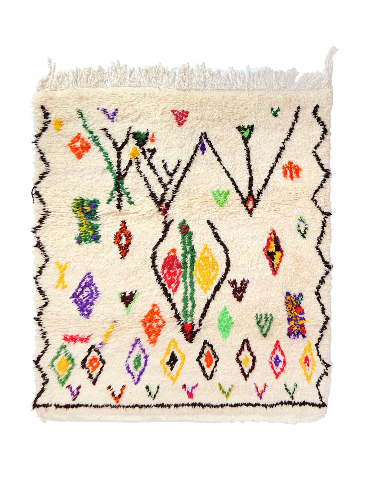 Authentic Colorful Azilal Moroccan Rug – Handmade Amazigh Wool Rug