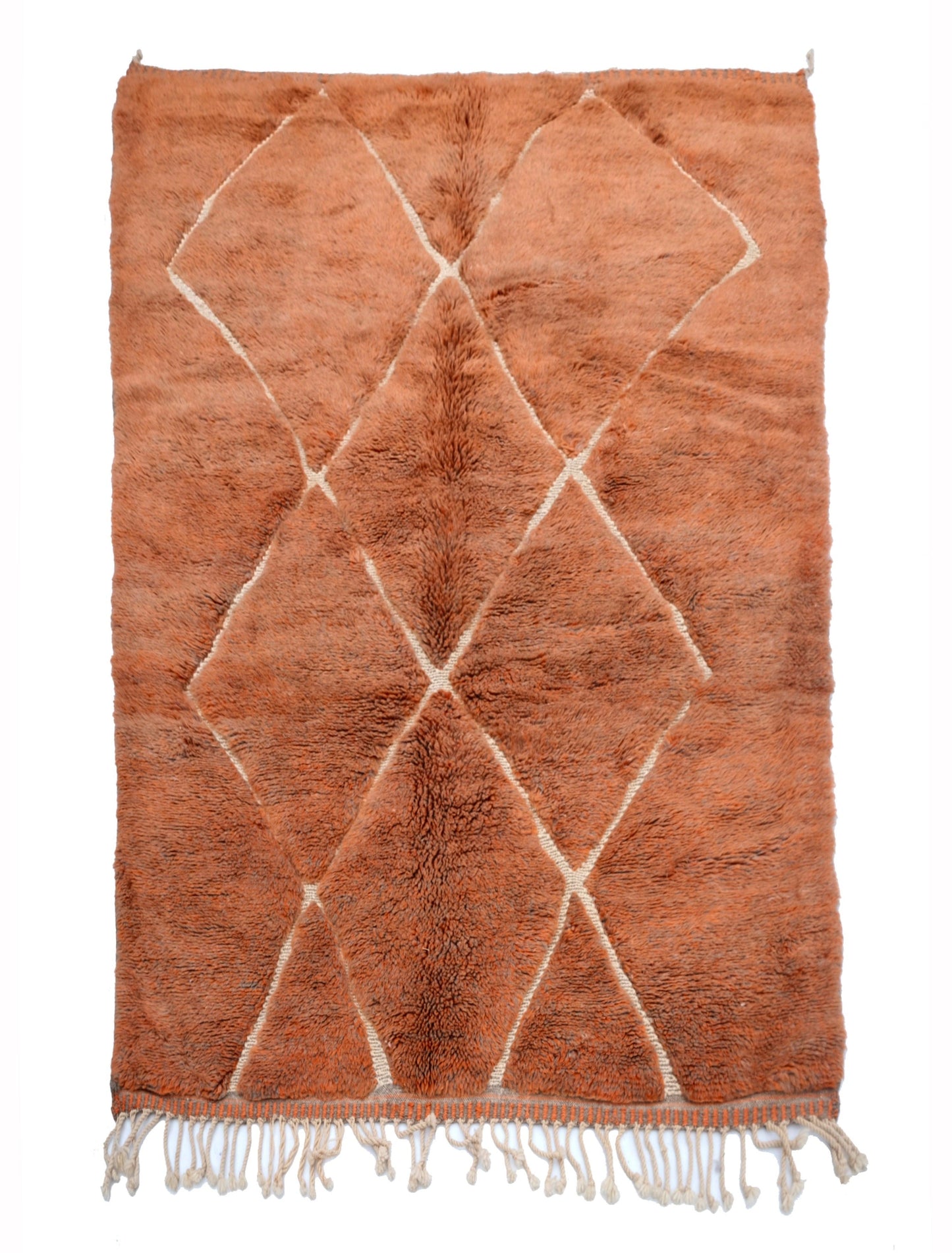 "Terracotta" - Handwoven Diamond Lattice Wool Rug