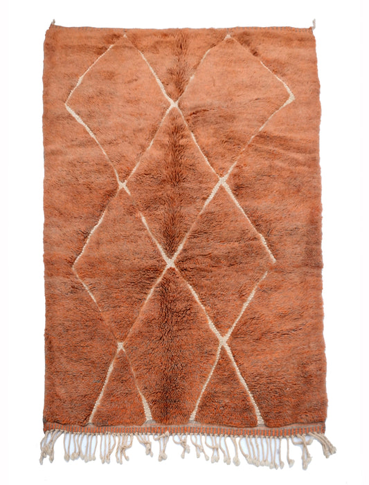 "Terracotta" - Handwoven Diamond Lattice Wool Rug