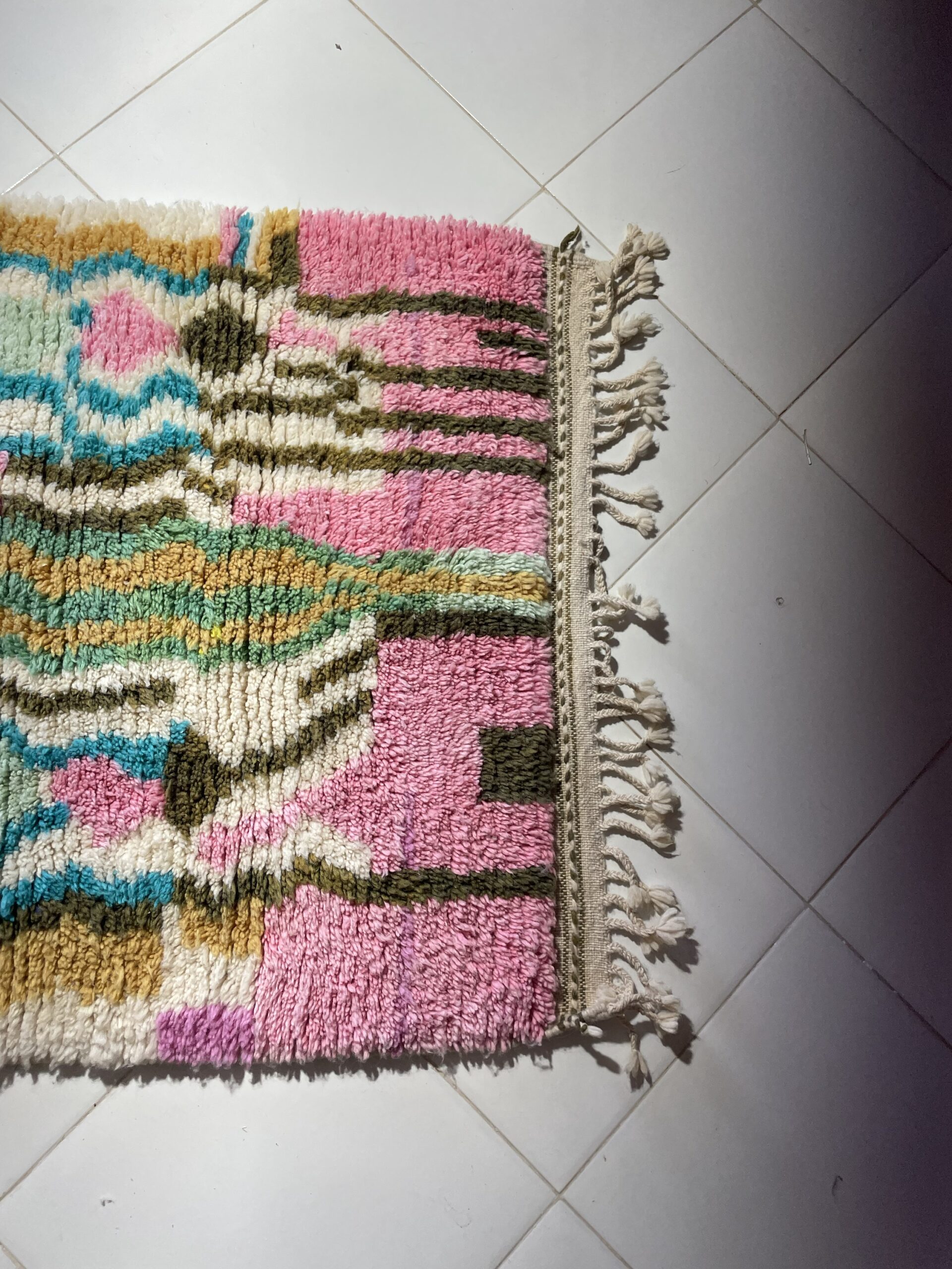 Handmade Moroccan Azilal Rug 150x100 cm – Colorful Wool Berber Carpet, Abstract Boho Art Rug - Image 6