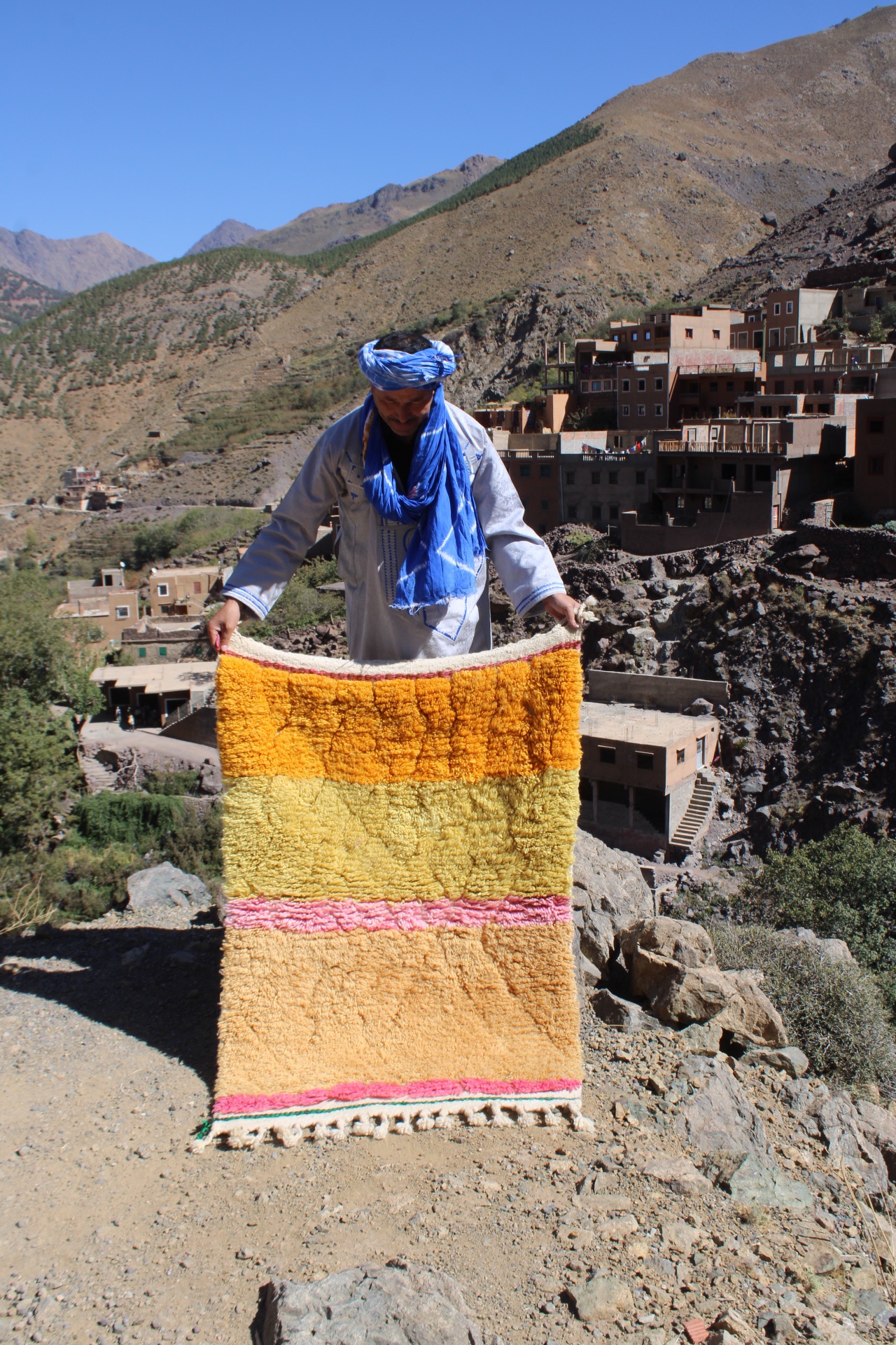 Handmade Moroccan Azilal Rug 150x100 cm – Colorful Berber Wool Carpet, Boho Tribal Decor - Image 3