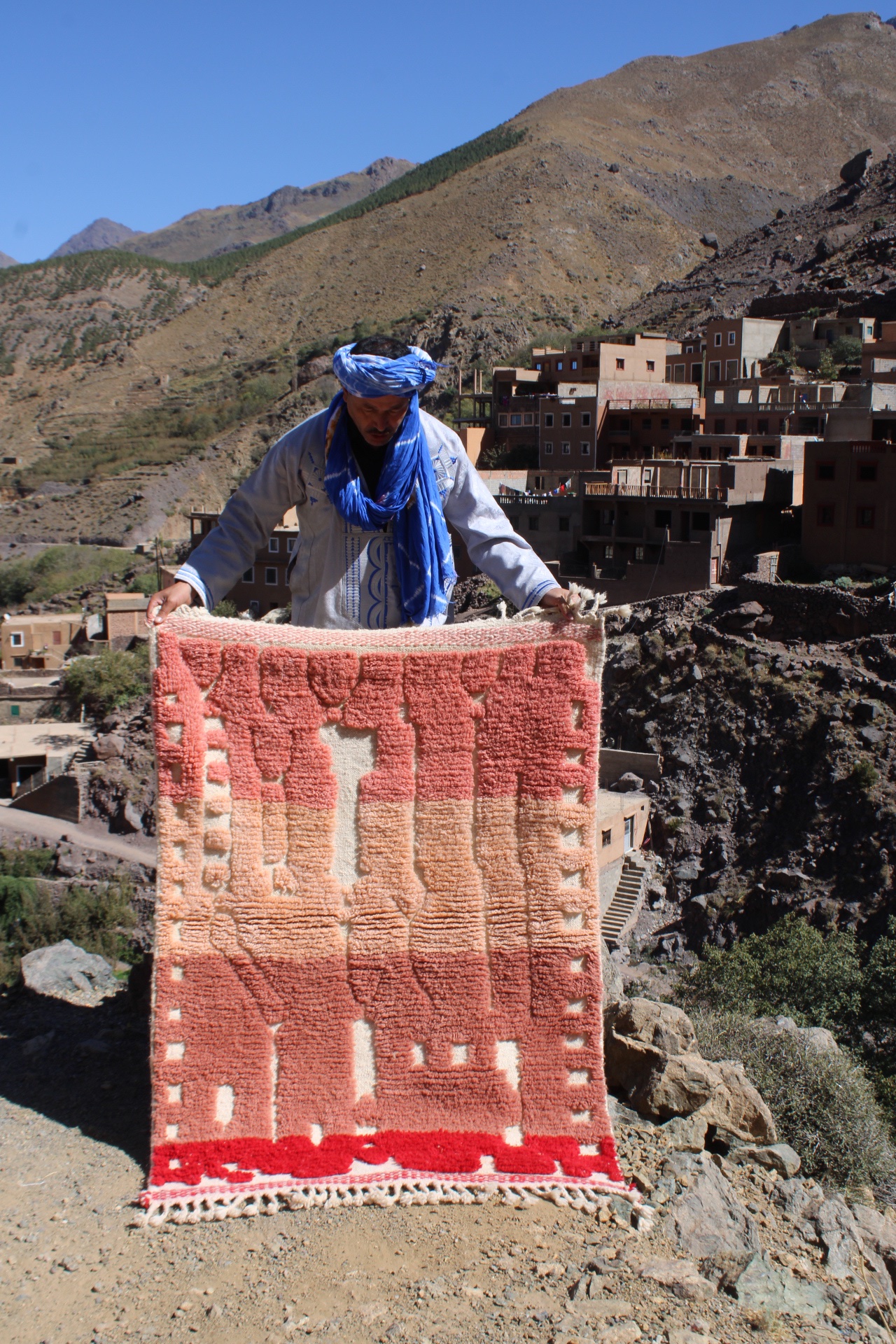 Colorful Moroccan Azilal Rug 150x100 cm – Handmade Wool Berber Carpet, Bohemian Tribal Art