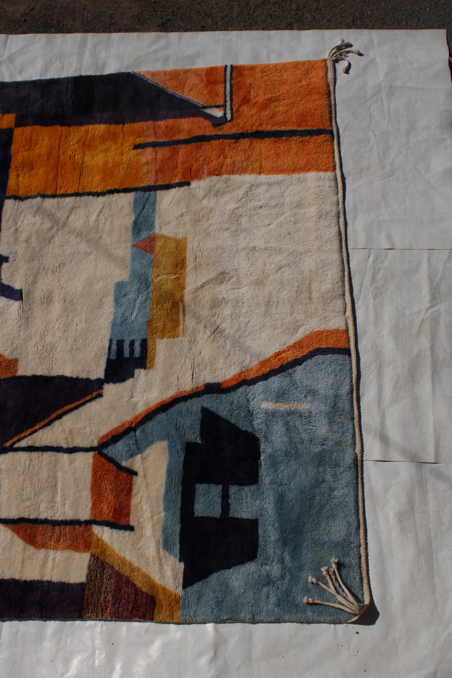 Abstract Moroccan Handmade Wool Rug – Multicolor Modern Berber Design - Image 5