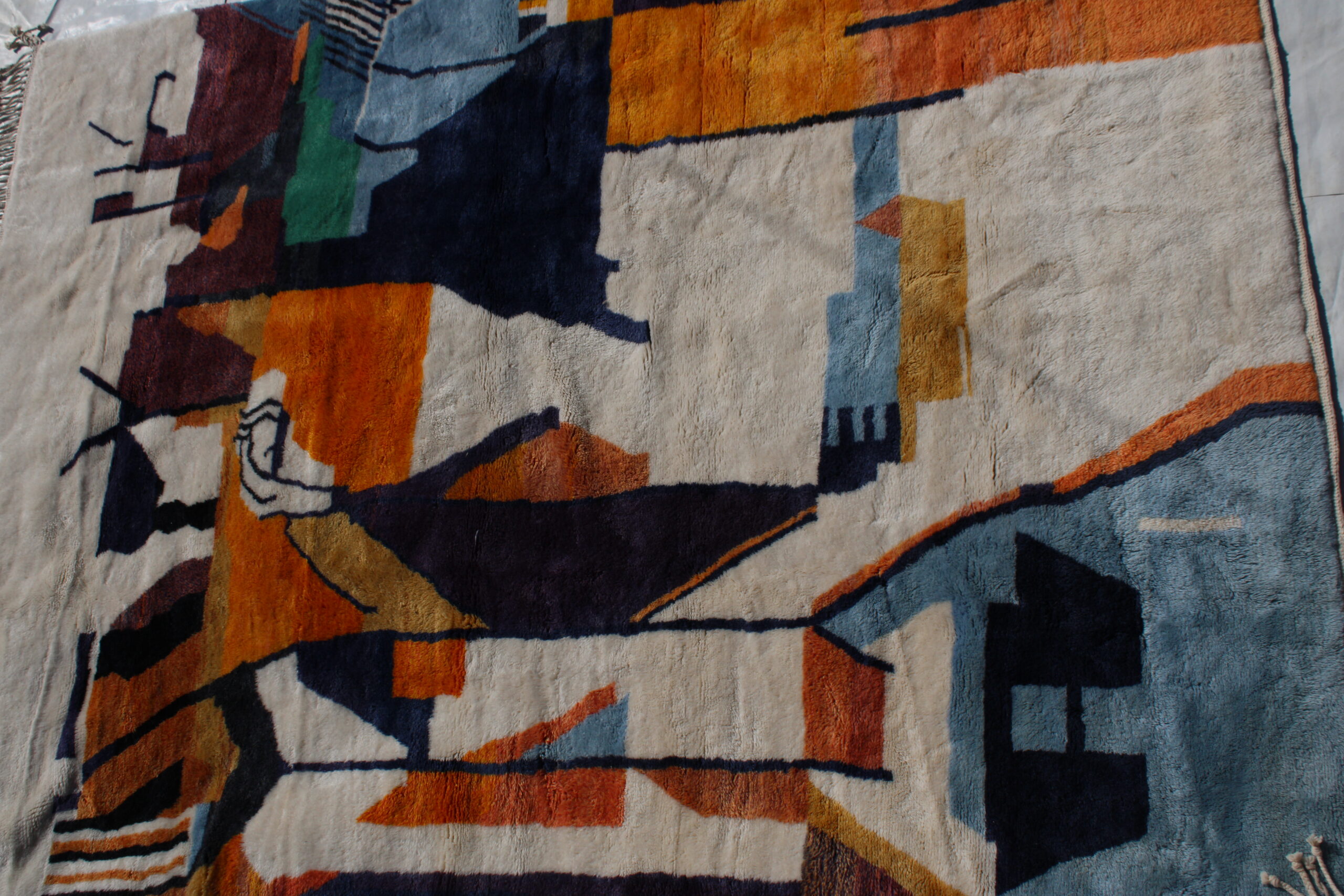 Abstract Moroccan Handmade Wool Rug – Multicolor Modern Berber Design - Image 2