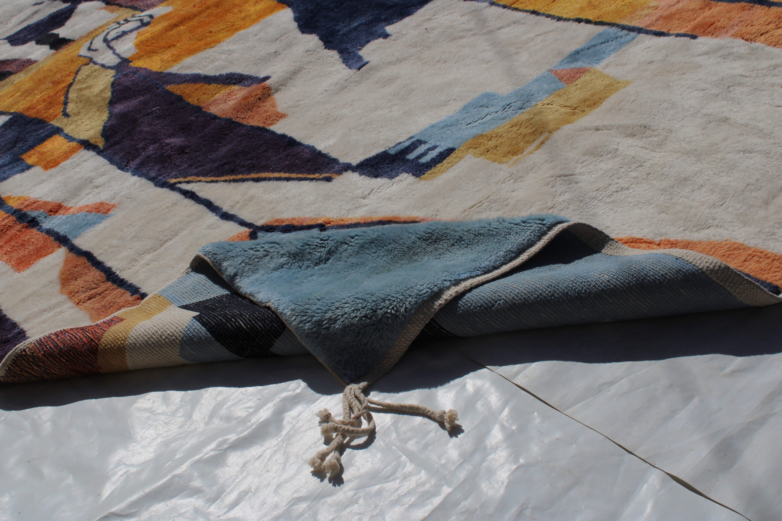 Abstract Moroccan Handmade Wool Rug – Multicolor Modern Berber Design - Image 6