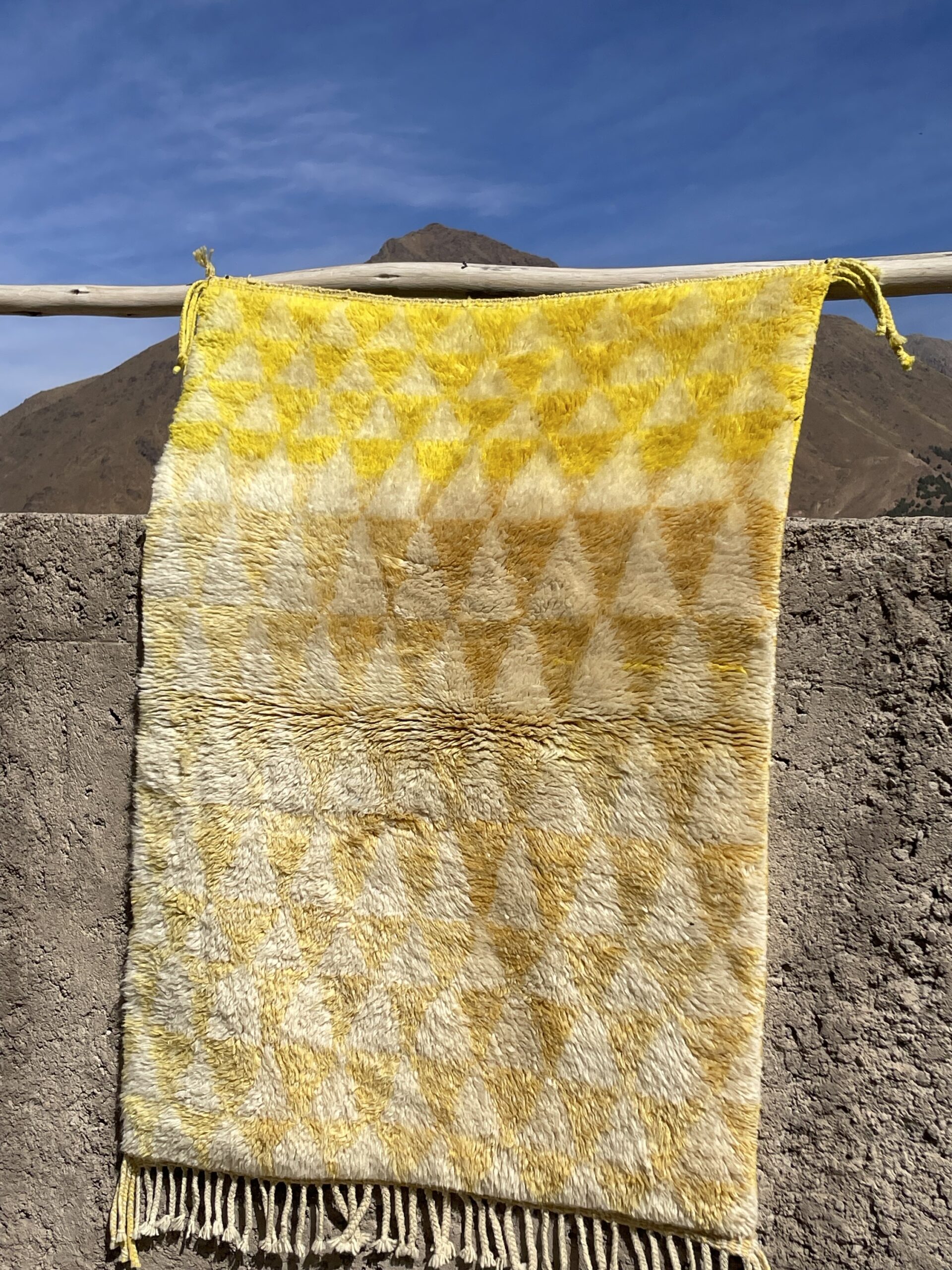Yellow Beni Ourain Rug
Handwoven Moroccan Wool Rug
Geometric Berber Rug
Authentic Beni Ourain Carpet
Moroccan Shag Wool Area Rug
Yellow & Ivory Tribal Rug