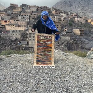 Moroccan Berber Picasso Kilim Rug – 120×70 cm (3.94×2.30 ft)