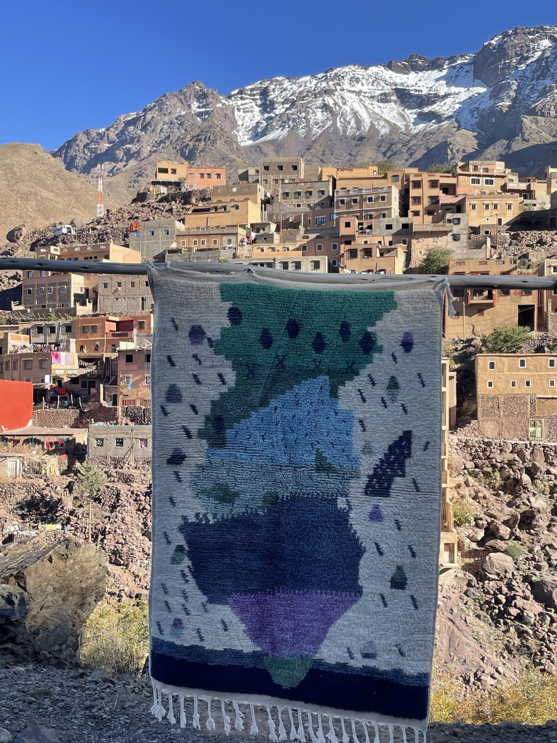 Authentic Beni Ourain Moroccan Rug – 190×130 cm (6.2 × 4.3 ft) – Handwoven Wool Berber Carpet - Image 3