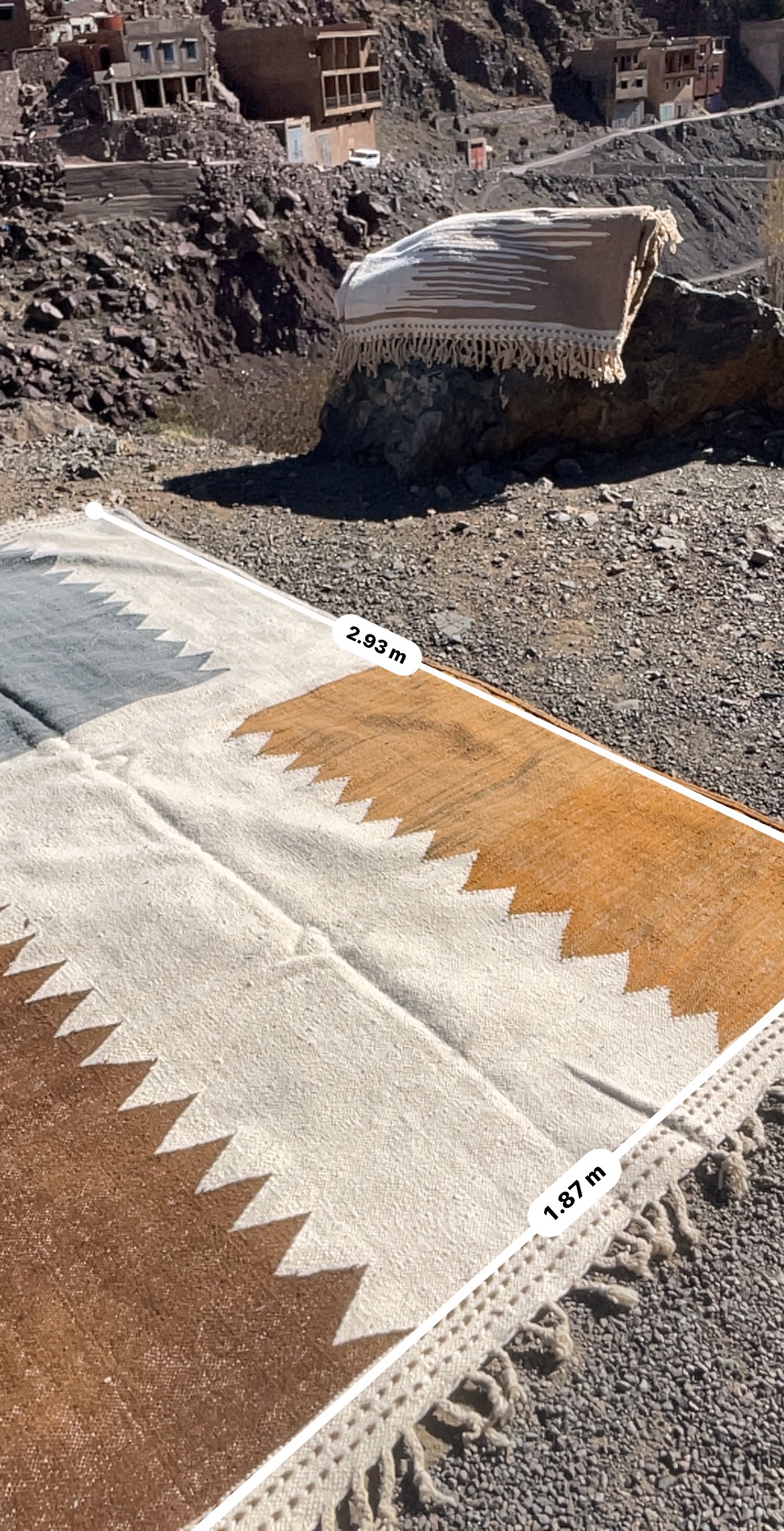 Handwoven Moroccan Berber Rug – 300×200 cm (9.8×6.5 ft) – Geometric Wool Carpet in Blue & Terracotta - Image 9