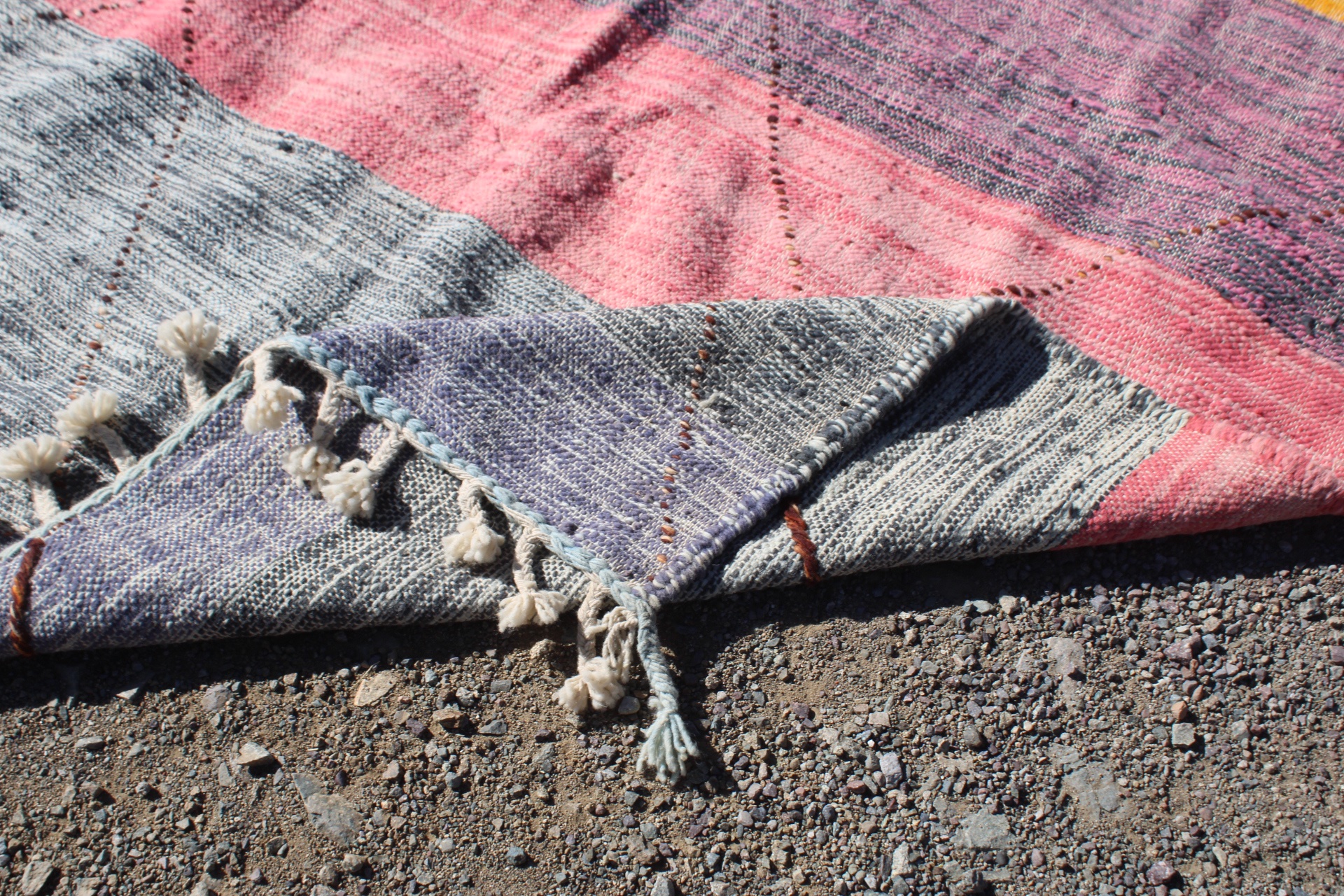 Handwoven Moroccan Hanbal – 3×2 cm (9.9x6.6 ft) – Authentic Berber Flatweave Rug - Image 10