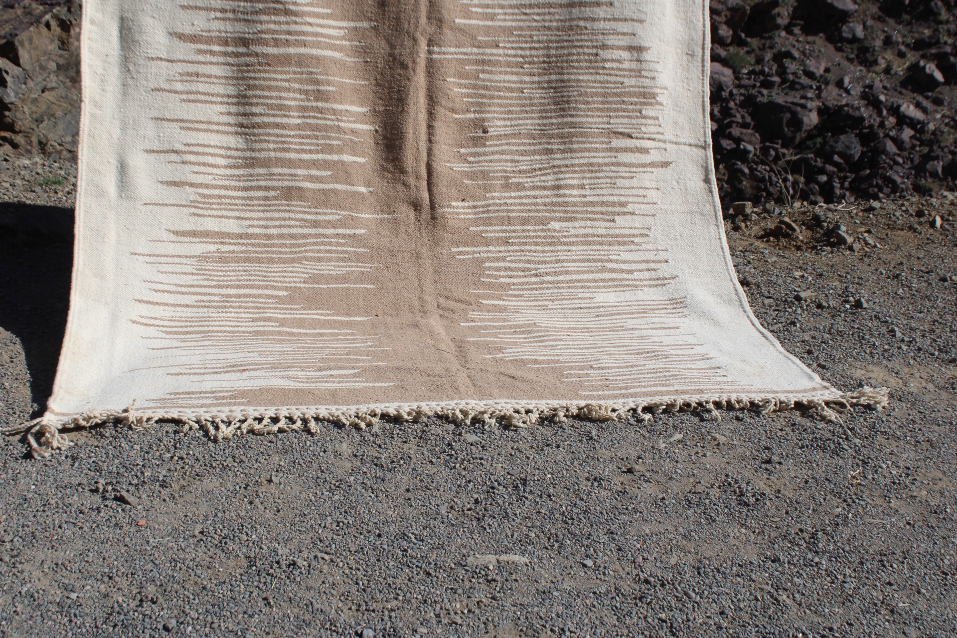 Handwoven Moroccan Berber Rug – 300×200 cm (9.8×6.5 ft) – Neutral Beige & Cream Wool Carpet - Image 5