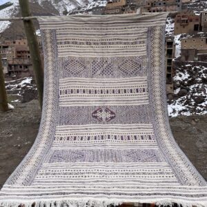 Authentic Moroccan Kilim Rug 13x8 ft – Handwoven Atlas Mountains Wool Rug