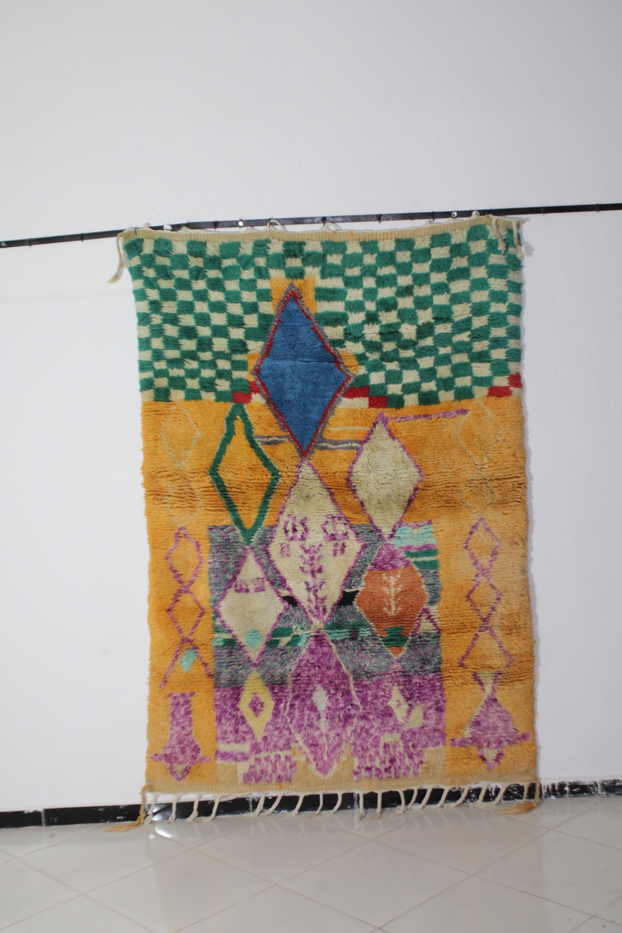 Azilal Handmade Moroccan Rug – 200x150 cm (6.5 ft x 5 ft) – Vintage Berber Wool Carpet - Image 12