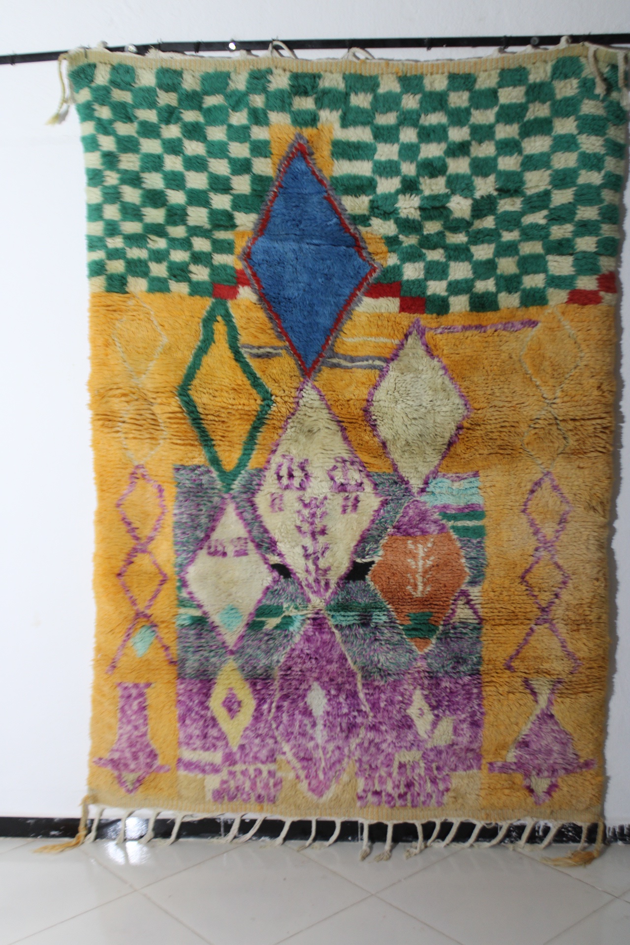 Azilal Handmade Moroccan Rug – 200x150 cm (6.5 ft x 5 ft) – Vintage Berber Wool Carpet - Image 13